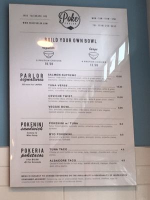 Menu photo 8 Poke Parlor Berkeley, CA