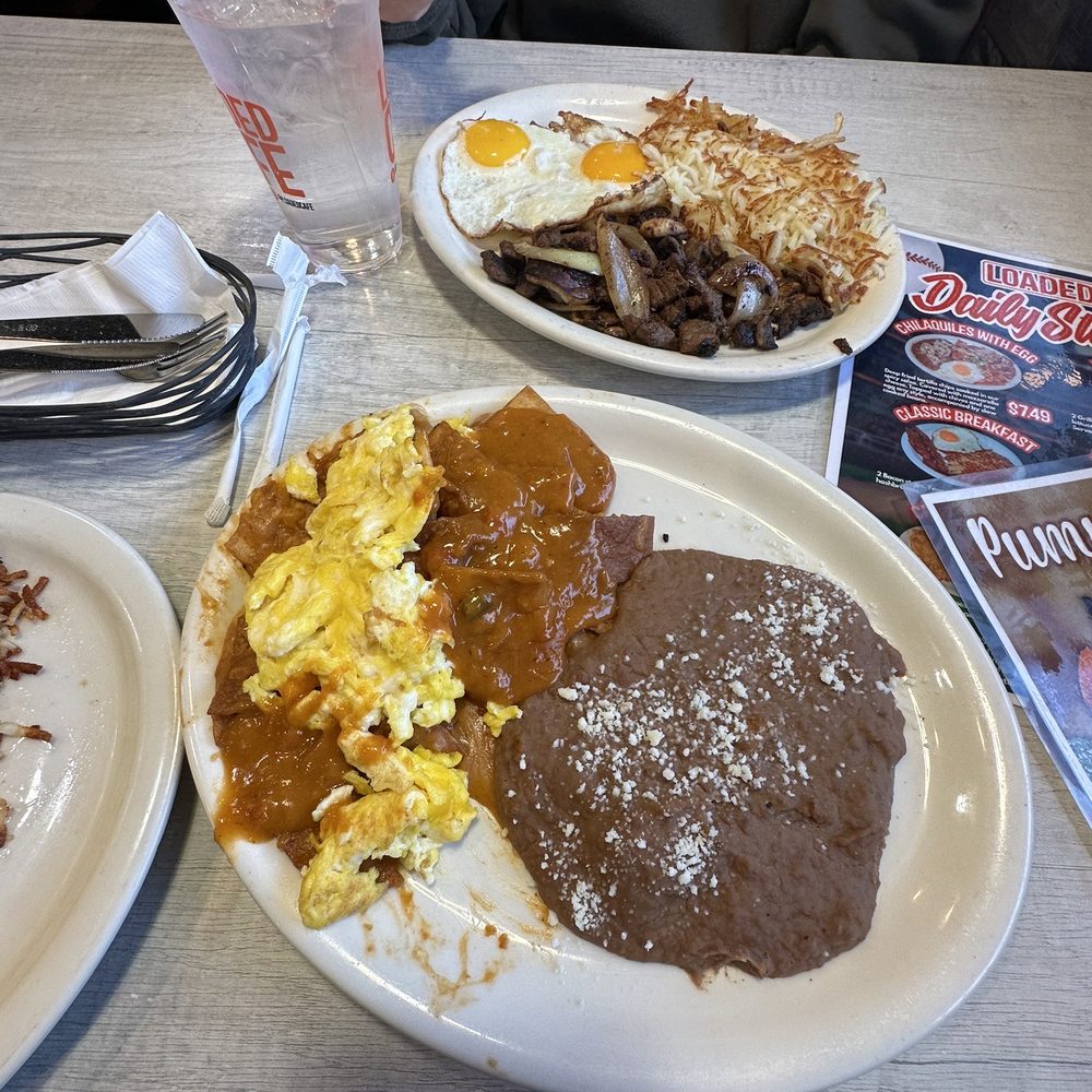 Loaded Cafe - Long Beach - Chilaquiles with No Meat - American Near Me - Long Beach, California Loaded Cafe - Long Beach - Chilaquiles with No Meat - American Near Me - Long Beach, California