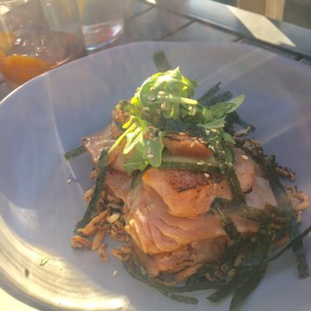 NextDoor Restaurant - Torched Salmon with puffed rice - Canadian (New) Near Me - Markham, Ontario NextDoor Restaurant - Torched Salmon with puffed rice - Canadian (New) Near Me - Markham, Ontario