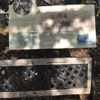 Independence Food Center - a bench with information about the park - Grocery Near Me - Brenham, Texas Independence Food Center - a bench with information about the park - Grocery Near Me - Brenham, Texas