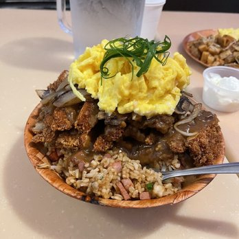 My Cafe - Moco loco with chicken katsu and meat fried rice - Breakfast & Brunch Near Me - Kapolei, Hawaii My Cafe - Moco loco with chicken katsu and meat fried rice - Breakfast & Brunch Near Me - Kapolei, Hawaii
