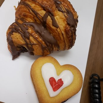 The Danish Pastry House - Chocolate and custard butterhorn and a mini heart hindbaersnitter cookie - Bakeries Near Me - Toronto, Ontario The Danish Pastry House - Chocolate and custard butterhorn and a mini heart hindbaersnitter cookie - Bakeries Near Me - Toronto, Ontario