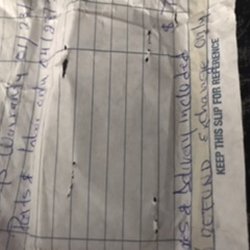 Lily's Shoes - This is the receipt he gave me don't be fool by it