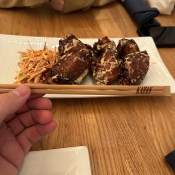 Kazan - Sake Crispy Wings 6 pieces which was pretty good - Noodles Near Me - Beverly Hills, California Kazan - Sake Crispy Wings 6 pieces which was pretty good - Noodles Near Me - Beverly Hills, California