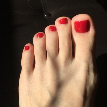 Nail Times - Pedicure with bright red polish. Didn't want to post a "before" picture because they nastay. - Nail Salons Near Me - Richardson, Texas Nail Times - Pedicure with bright red polish. Didn't want to post a "before" picture because they nastay. - Nail Salons Near Me - Richardson, Texas