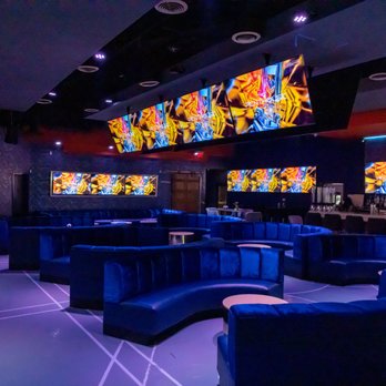 P Sports Bar - blue couches and neon lights - Sports Bars Near Me - Atlanta, Georgia P Sports Bar - blue couches and neon lights - Sports Bars Near Me - Atlanta, Georgia
