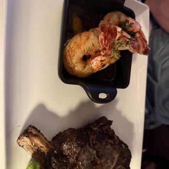Oscar's Steakhouse - Ribeye with a side of King Prawns - Steakhouses Near Me - Las Vegas, Nevada