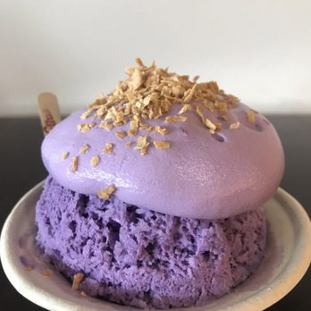 Wailua Shave Ice - Ube shaved ice with coconut on top. - Shaved Ice Near Me - Kapaa, Hawaii