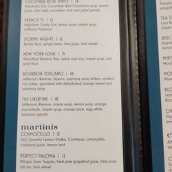 Barrel & Blaze - Drink menu