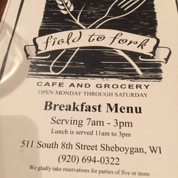 Field to Fork - Breakfast & Brunch Near Me - Sheboygan, Wisconsin Field to Fork - Breakfast & Brunch Near Me - Sheboygan, Wisconsin