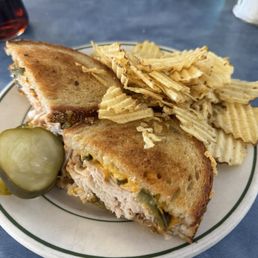 Turkey, poblano, jalapeño cheese and onions melt.