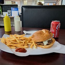 Mattie B's - Mushroom cheese burger, fries