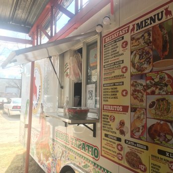 Sabor Tapatio - A food truck features a large menu with breakfast, tacos, burritos, and other Mexican dishes at Sabor Tapatio in Austin, TX. - Food Trucks Near Me - Austin, Texas