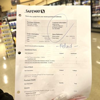 Safeway - False refund - Grocery Near Me - El Cerrito, California
