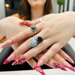 Rose Nails - Acrylic with design
