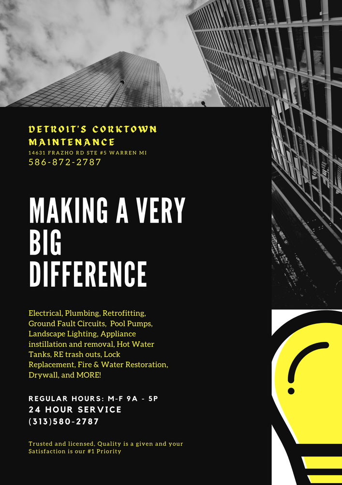 Slide of Detroit Corktown Maintenance