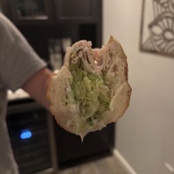 Lee's Hoagie House - The turkey hoagie. 3 slices of turkey and the rest is lettuce! WHAT A SHAME! Go to Penna's in Ambler for a fresh and good quality hoagie!