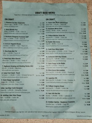 Menu photo 2 Freely Taproom & Kitchen Tempe, AZ
