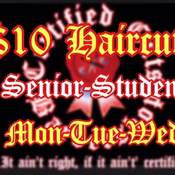Certified Cuts Barberhop - $10 Haircuts Specials- Senior-Students Mon-Tue-Wed Only - Barbers Near Me - North Miami Beach, Florida Certified Cuts Barberhop - $10 Haircuts Specials- Senior-Students Mon-Tue-Wed Only - Barbers Near Me - North Miami Beach, Florida