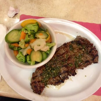 Charcoals Latin Grill - Churrasco and double portion of mixed veggies...MEH! - Latin American Near Me - Miami, Florida