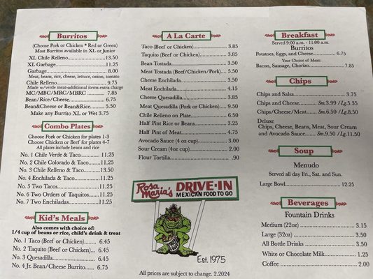 Menu photo 1 Rosa Maria's Fontana, CA Menu photo 1 Rosa Maria's Fontana, CA