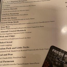 the menu