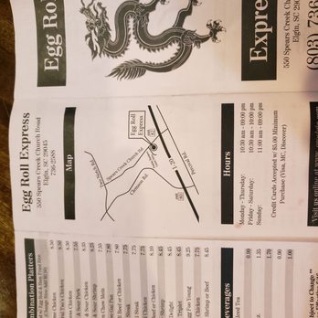 Egg Roll Express - Menu current as of November 9 2018 - Chinese Near Me - Elgin, South Carolina Egg Roll Express - Menu current as of November 9 2018 - Chinese Near Me - Elgin, South Carolina