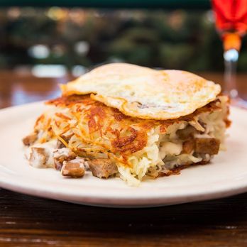 Don's Country Kitchen - Our famous country stuffed hash browns! Loaded with bacon, sausage, grilled onions, cheese and gravy! - Breakfast & Brunch Near Me - Oceanside, California