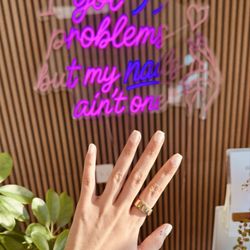 99 Nails & Day Spa - Milky white nails with chrome finish