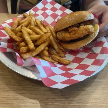 Mighty Chick Sando - NASHVILLE HOT SANDO w/out slaw and fries - Chicken Wings Near Me - Bedford, Texas