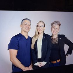 XUNA Aesthetic Medicine - The XUNA Team, Sundance and Ashlee, PA-C owners, and Michael, RN, laser specialist, during photo shoot.
