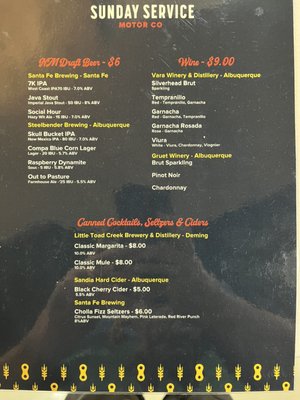 Menu photo 7 Sunday Service Motor Albuquerque, NM
