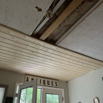 Solid 360 Solutions - Ceiling installed with tongue and groove pine wood. - Plumbing Near Me - Lexington, South Carolina Solid 360 Solutions - Ceiling installed with tongue and groove pine wood. - Plumbing Near Me - Lexington, South Carolina