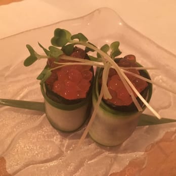 Sushi Bear - Ikura (salmon roe) nigiri with a thin cucumber wrap - Sushi Bars Near Me - Tustin, California