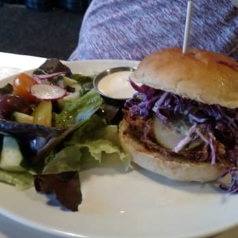 Vander Mill Grand Rapids - Pulled pork sandwich with side salad. - Cideries Near Me - Grand Rapids, Michigan Vander Mill Grand Rapids - Pulled pork sandwich with side salad. - Cideries Near Me - Grand Rapids, Michigan