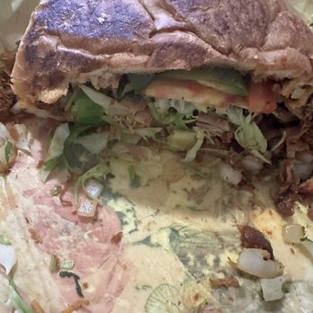 Garrafa - Side view of my delicious chicken torta half - Ice Cream & Frozen Yogurt Near Me - Fresno, California
