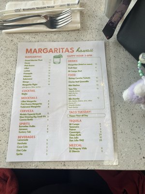 Menu photo 1 Margaritas Honolulu, HI Menu photo 1 Margaritas Honolulu, HI