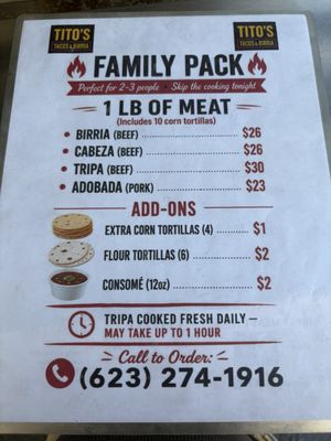 Menu photo 1 Titos Tacos Phoenix, AZ