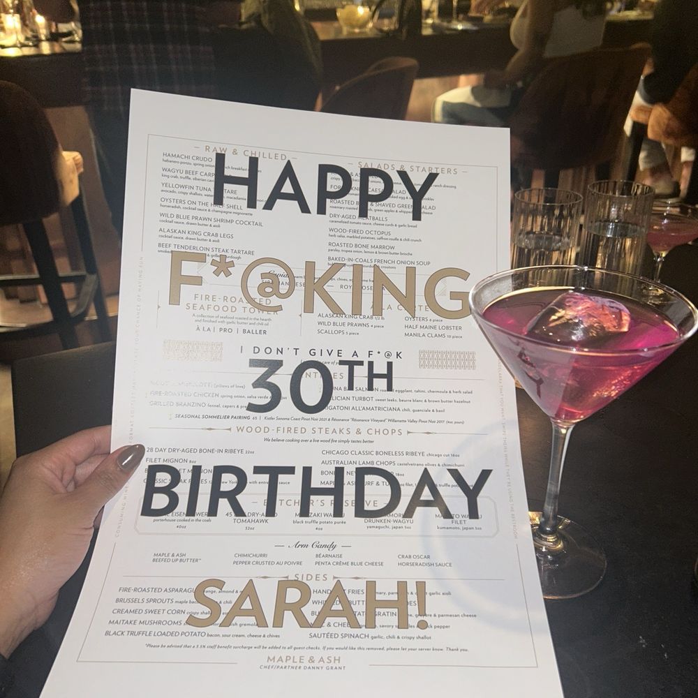 Maple & Ash - Another view of my personalized birthday menu! - Steakhouses Near Me - Scottsdale, Arizona Maple & Ash - Another view of my personalized birthday menu! - Steakhouses Near Me - Scottsdale, Arizona