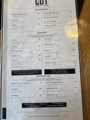 Menu photo 1 The Cut Irvine, CA Menu photo 1 The Cut Irvine, CA