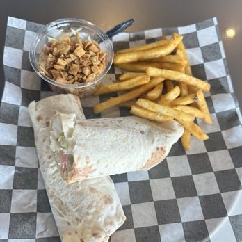 Sunwish - Francesco Heat wrap with fries and small salad - Sandwiches Near Me - Wheeling, Illinois Sunwish - Francesco Heat wrap with fries and small salad - Sandwiches Near Me - Wheeling, Illinois