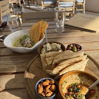 Serea Coastal Cuisine - Pita platter with hummus - Seafood Near Me - Coronado, California