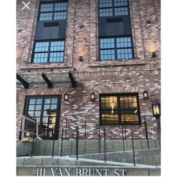 Urban Recovery - Brick building entrance at 411 Van Brunt St, representing Urban Recovery treatment center in Brooklyn, New York.