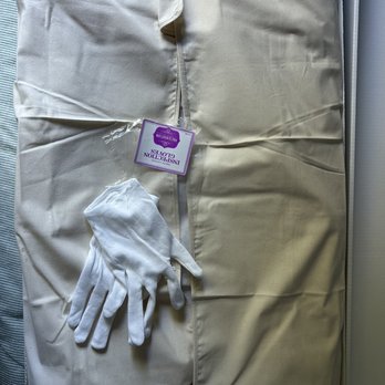 Elegance Preserved - Inside of box with inspection gloves - Bridal Near Me - San Francisco, California Elegance Preserved - Inside of box with inspection gloves - Bridal Near Me - San Francisco, California