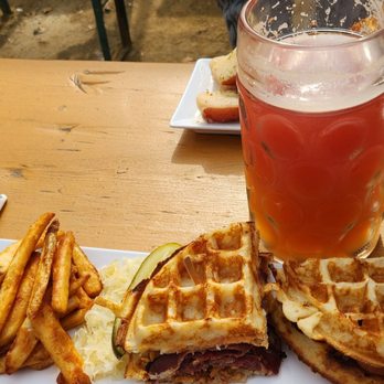 Midtown BierGarten - Belgies and a Starburst. My partner had the Dunkel. - German Near Me - Sacramento, California
