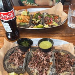 Carne Asada, fish, and el pastor tacos Carne Asada, fish, and el pastor tacos