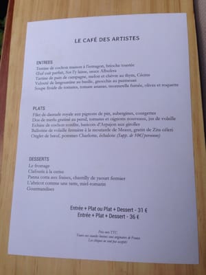 Restaurant bistronomique - Le Café des Artistes by null