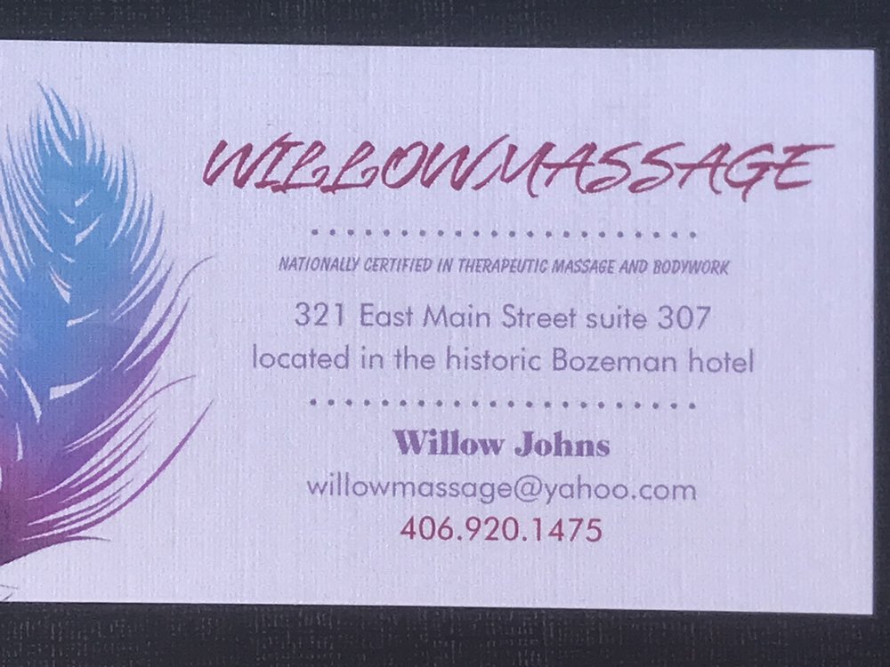 WILLOWMASSAGE Request an Appointment Bozeman, Montana Massage