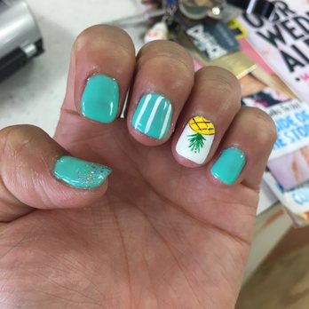 Holly Nails Spa - Best manicure ever! This is a good summery nail design!  Thanks V! - Nail Salons Near Me - Temple City, California