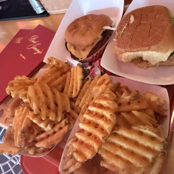 Bad Jimmy's - Double Double Burger and Where's The Beef veggie burger both with fries. - Burgers Near Me - Phoenix, Arizona
